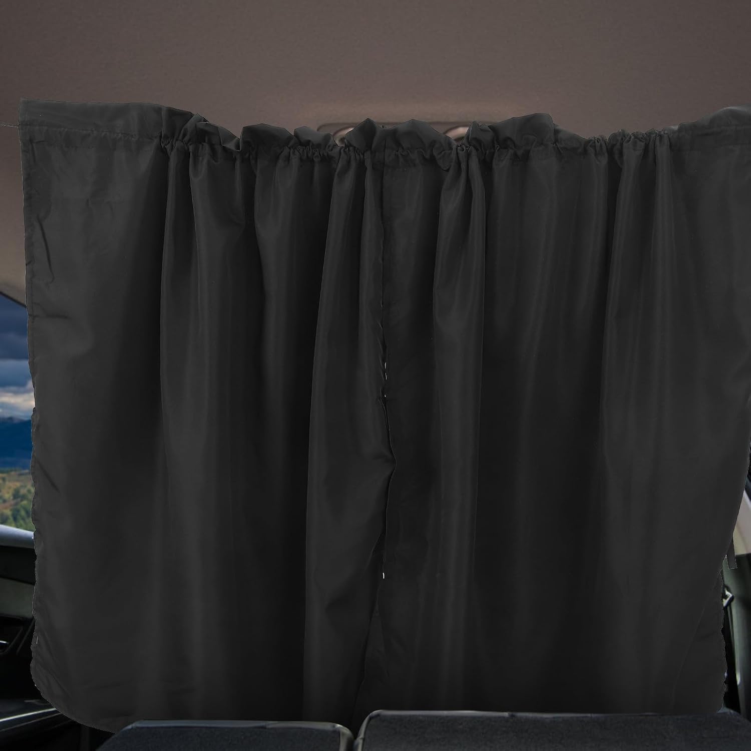 Totority Car Privacy Curtain Divider for Automotive Use, Black Polyester Pongee Material with Easy Installation, Providing a Secluded Environment for Occasions, Sleek and Seamless Design