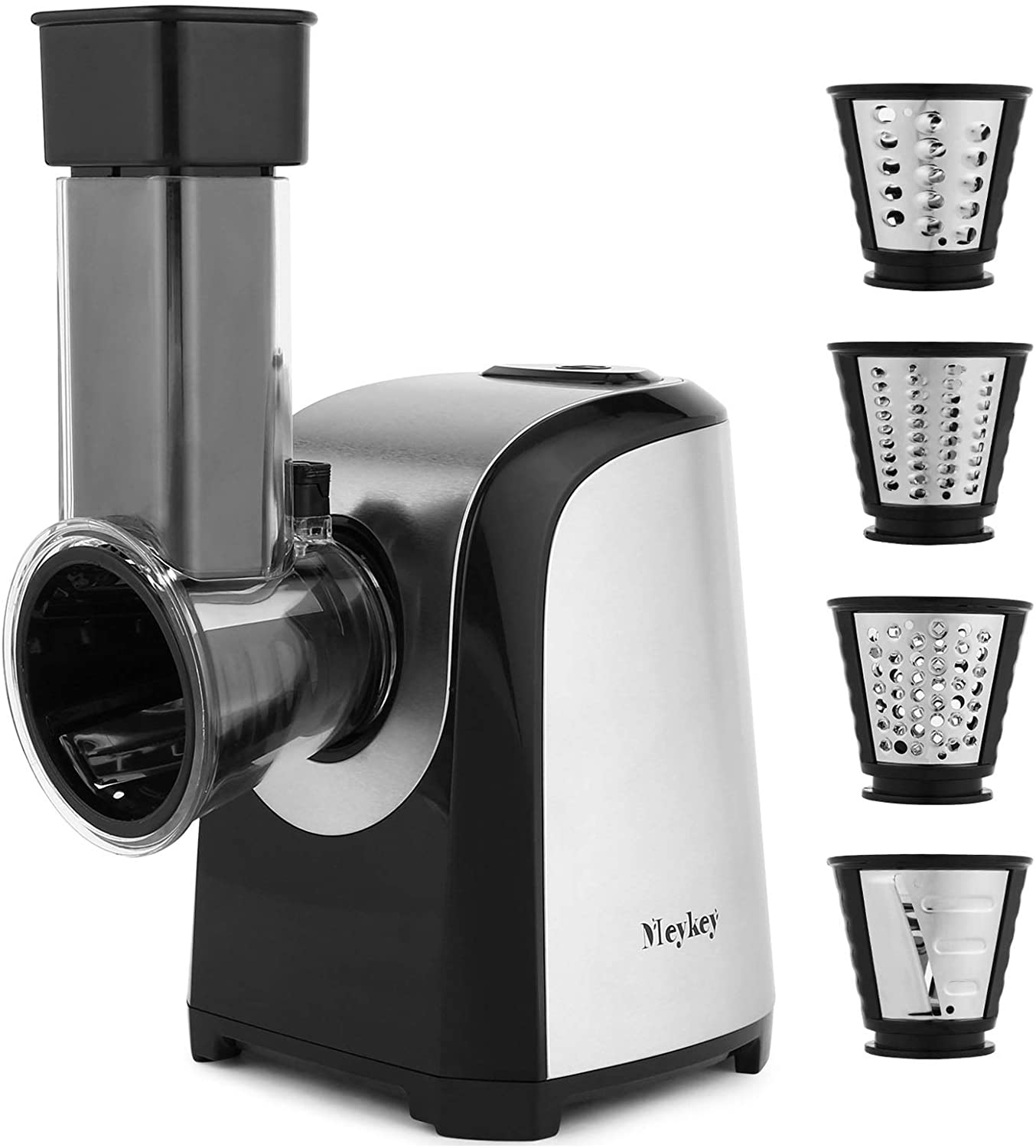 Elektrische Gemüsereibe Mit 4 Edelstahlklingen - Automatischer Küchenhelfer Für Salat & Obst