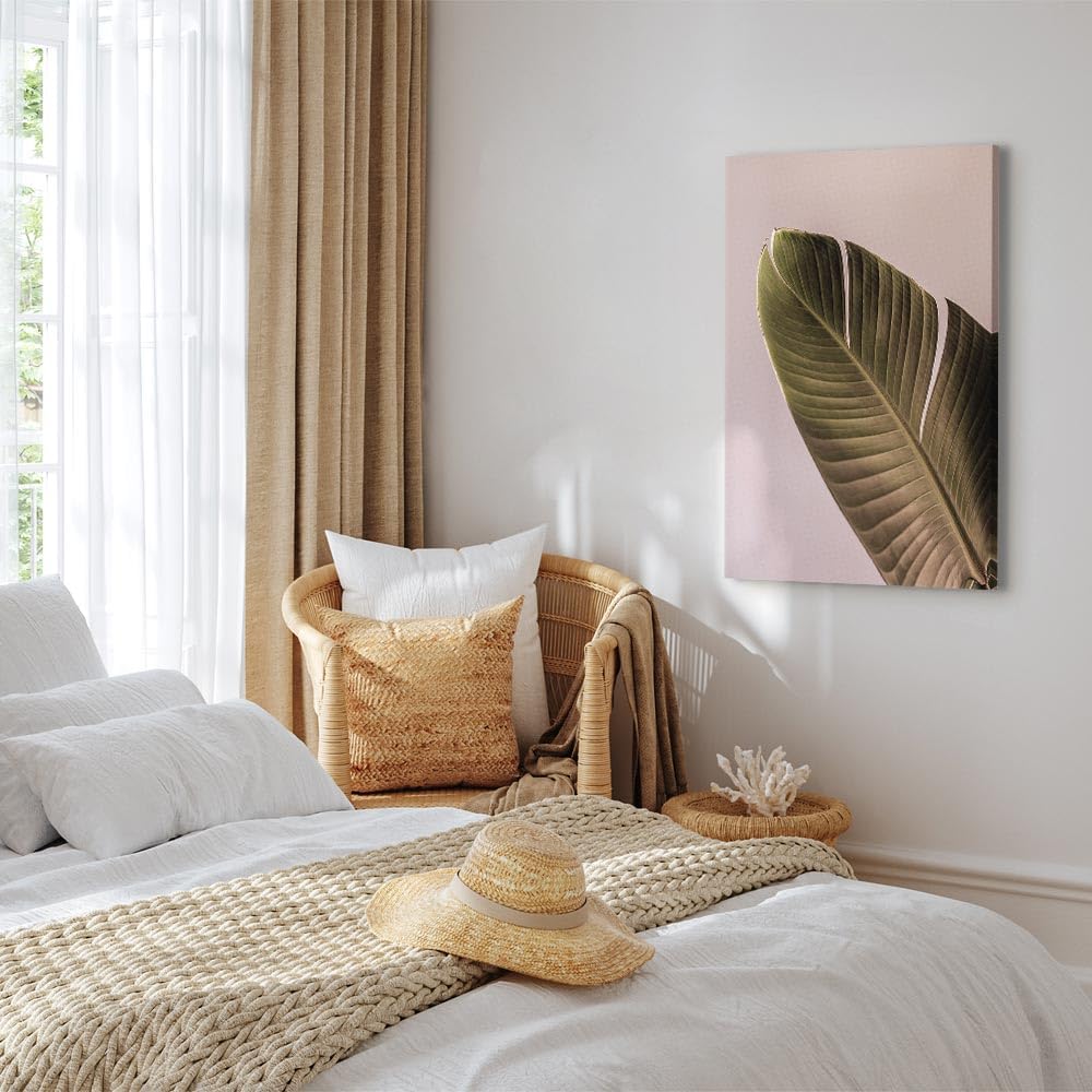 artgeist Acoustic Canvas Wall Art Print Leaves 24x35 in - 1pcs Picture with Acoustic Foam Sound Print Artwork Room Acoustics Soundproofing Nature Botanic Plants b-B-0501-b-a