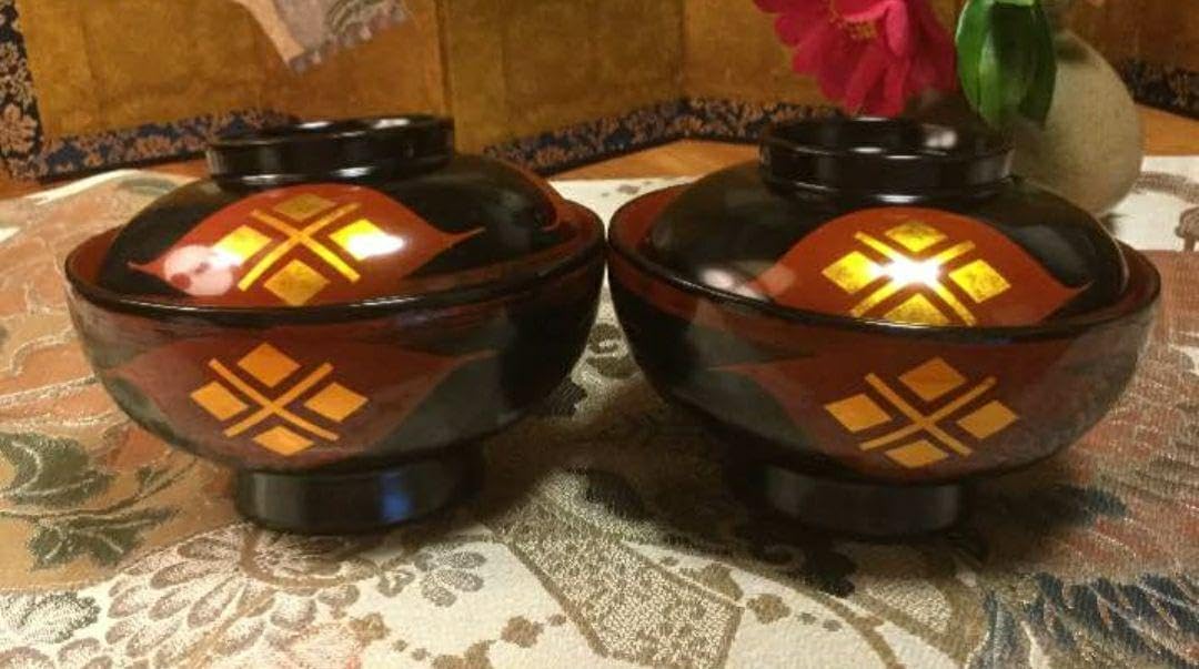 香川漆器 木目調 カフェオレボウル 2個セット 漆器カフェオレ