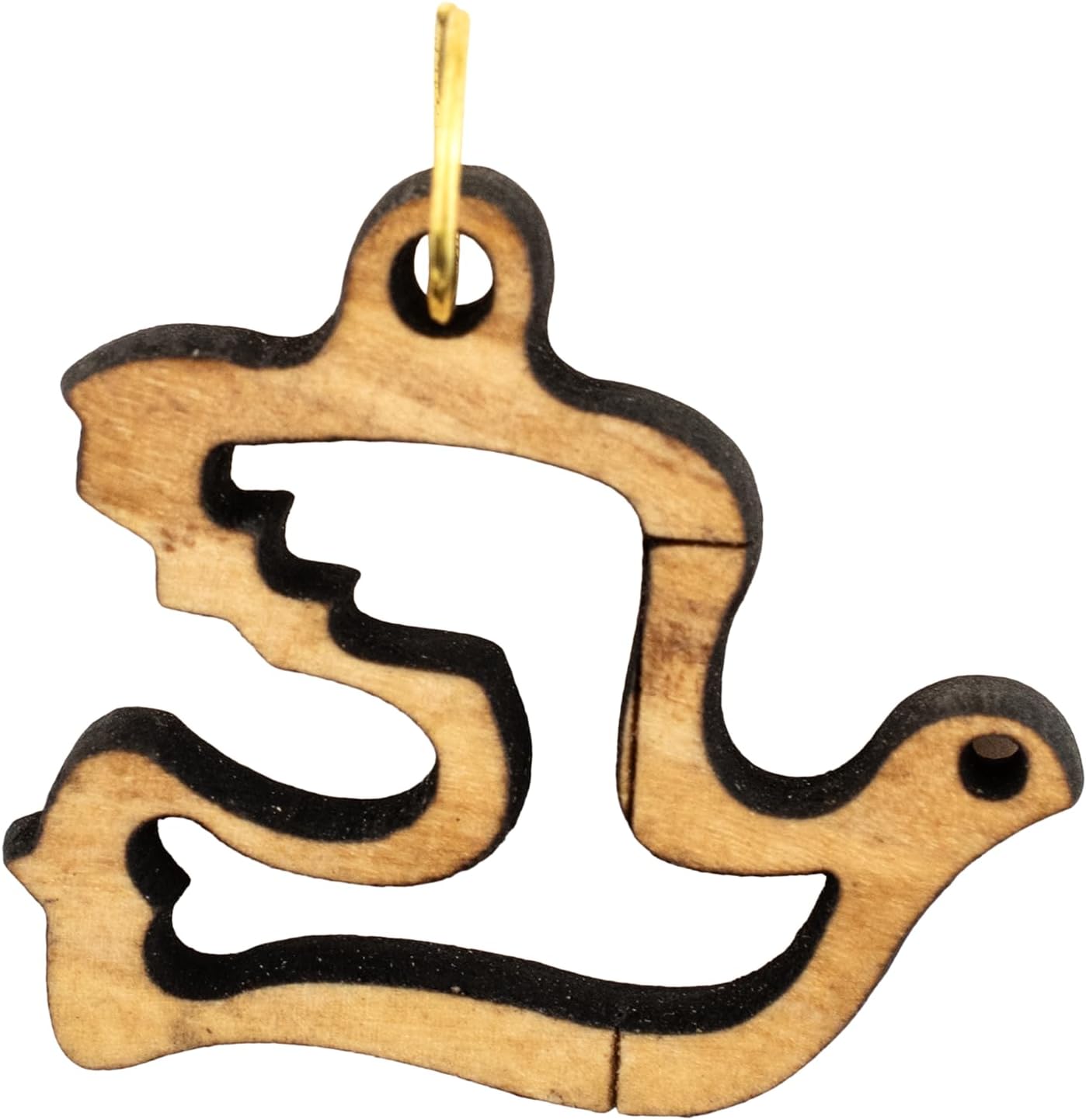 Olive Wood Dove Pendant: Handcrafted Jewelry by Palestinian Artisans from Bethlehem, 28 x 32mm | Symbol of Peace