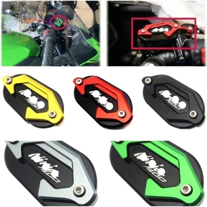 Motorcycle Brake Pump Fluid Caps Motorcycle Front Rear Brake Fluid Cylinder Master Reservoir Cover Cap Guard for for Ni&nja 400 2018 2019-2023 Oil Cup Cover