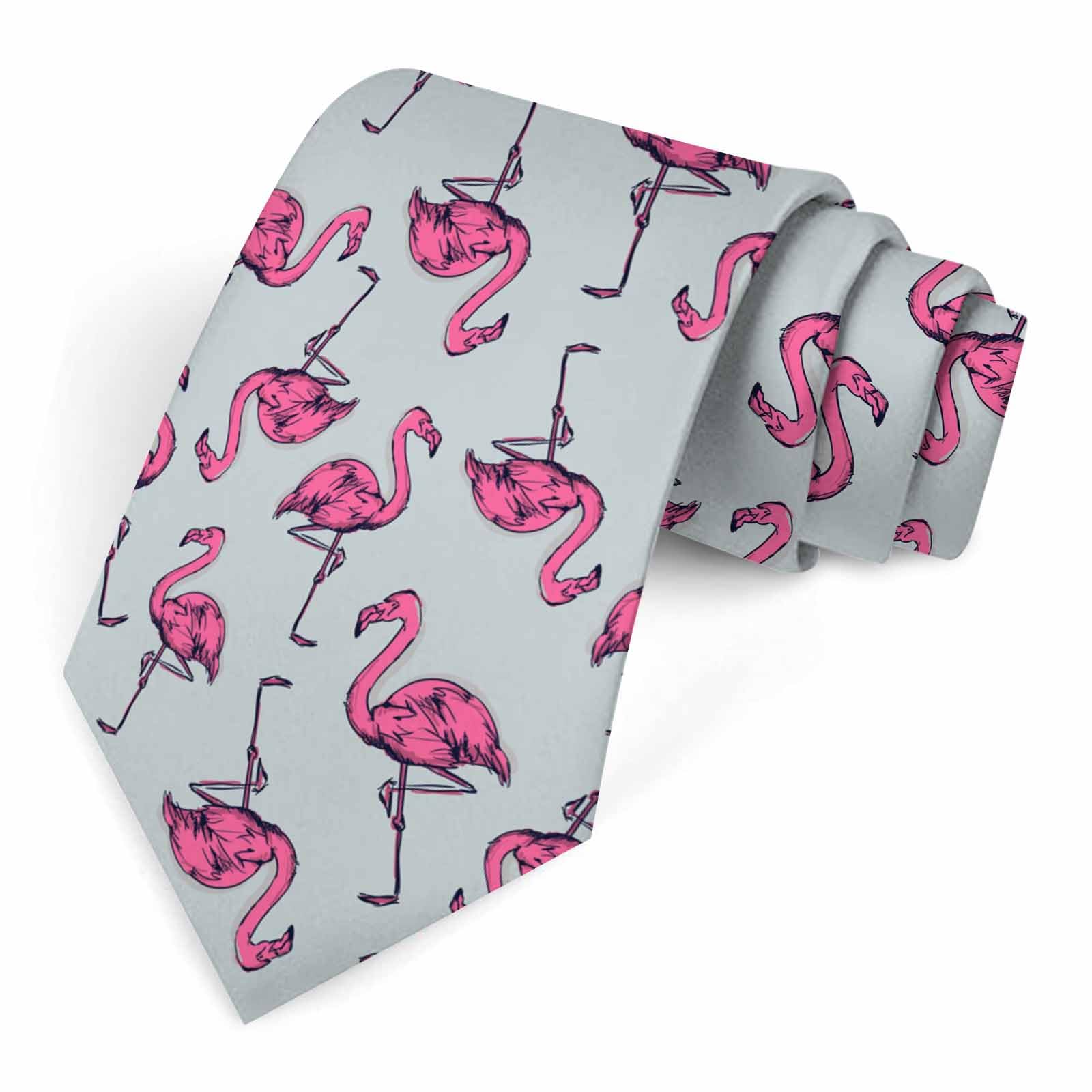Muntayson Flamingo Men's Ties Men Novelty Neckties Fashion Neck Tie for Women