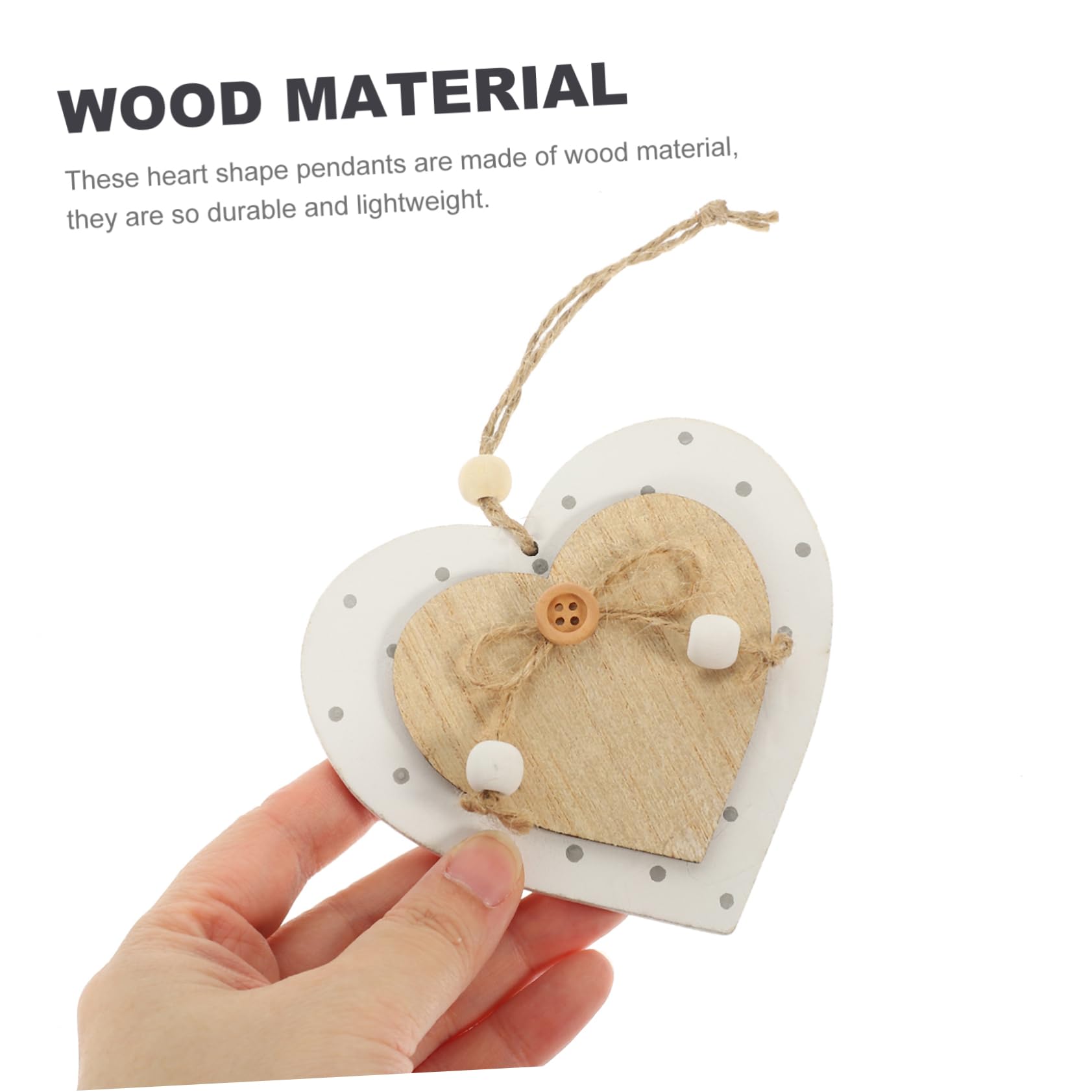 3sets Ornamenti Legno Forma Di Cuore Per Decorazioni Romantiche Pendant Da Appendere Per Matrimonio e Per Decorazioni Natalizie e Festive Casa