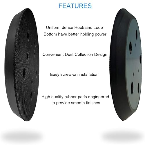Miniatura 7 de Paquete de 2 almohadillas de lijadora para lijadoras orbitales aleatorias Porter-Cable 333 y 333VS, repuesto para almohadilla de gancho y bucle No.