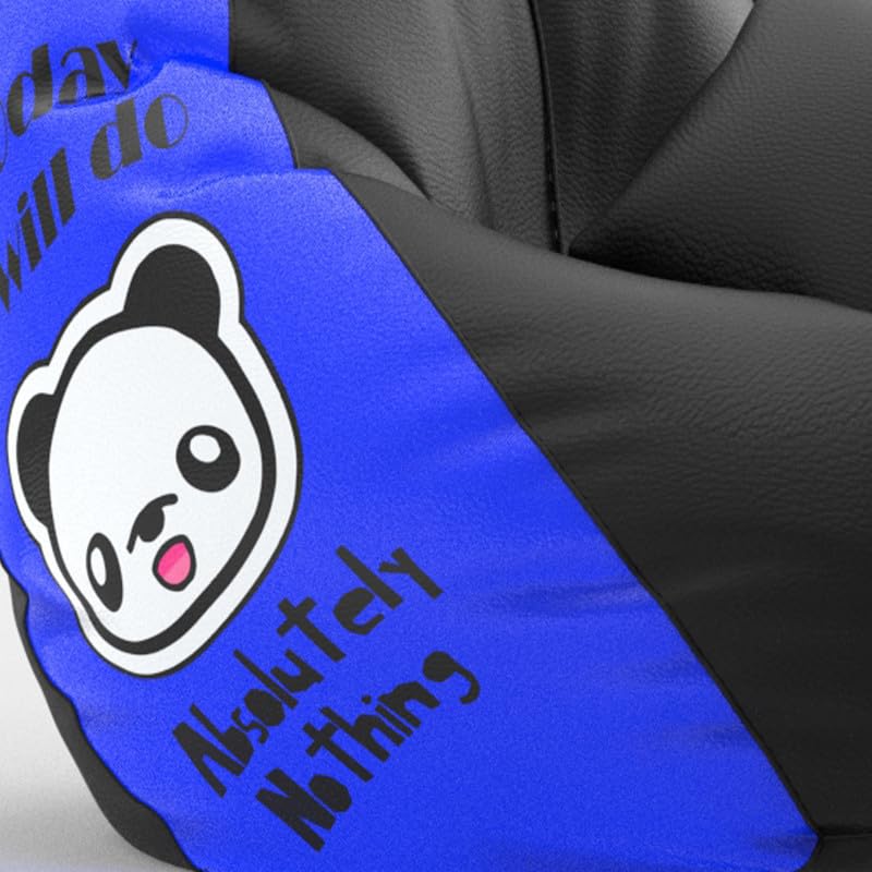 Image of Biggie Bean Bag Chair with Beans Filled 4XL Evergreen Classics Bean Bag-Loud Prints-Soft Landings-Styled with Free Cushion & Footrest (Matching Color : Printed Absolutely Nothing - Black Blue)