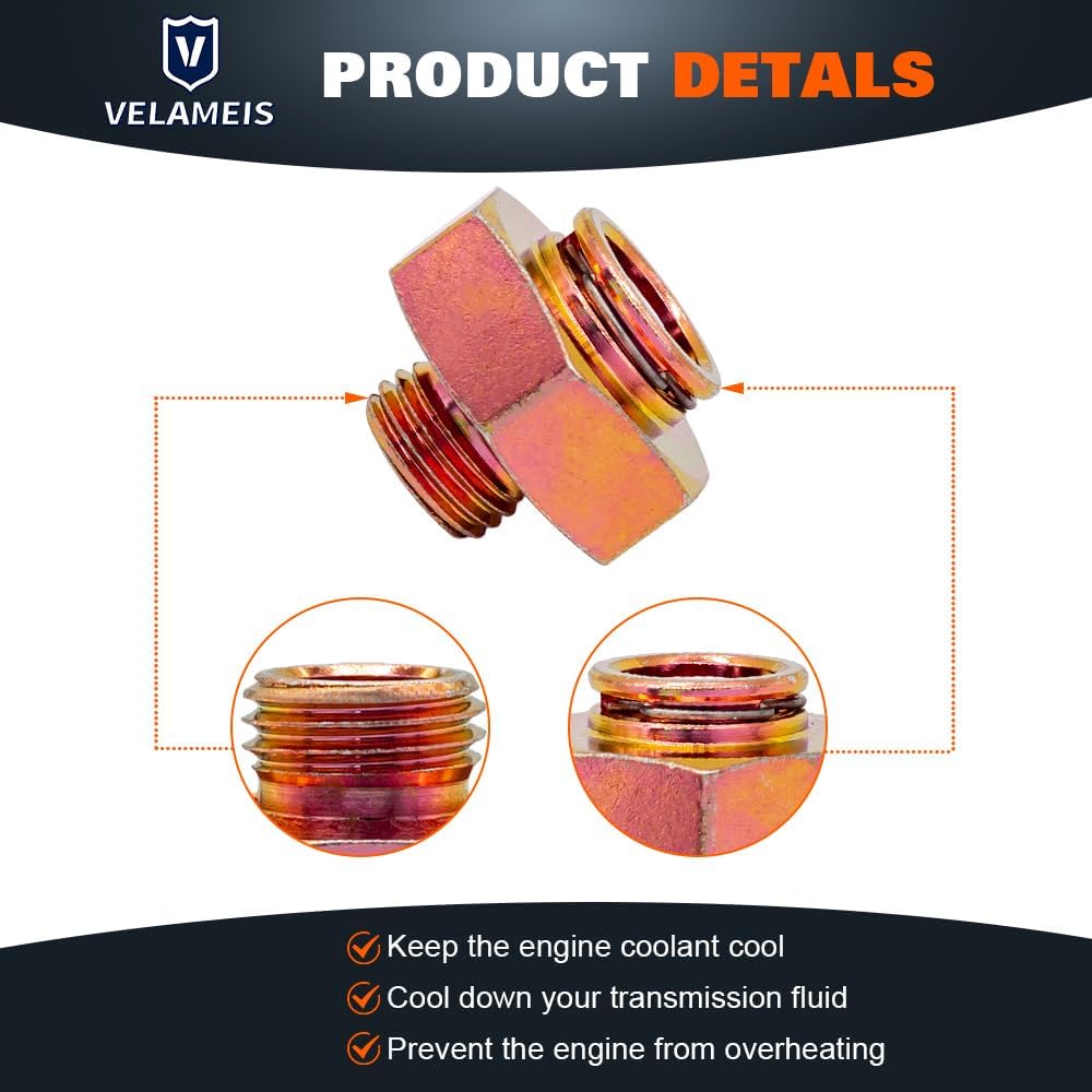 Engine Coolant Radiator Line Quick Connector for Chevrolet Spark 1.2 2013-2015, 2014-2019 Impala 2.5L Transmission Cooler Oil Tube Connector（0029）
