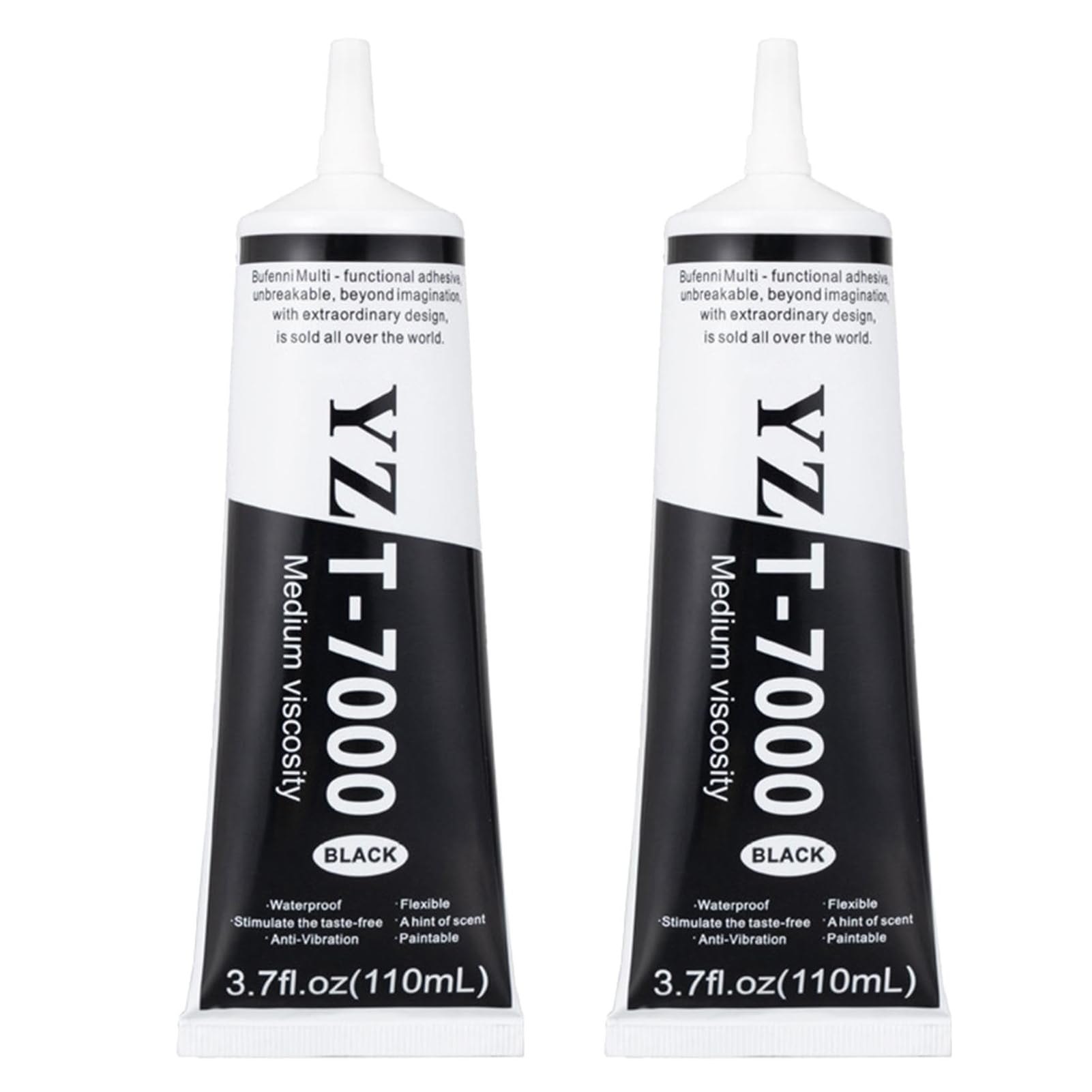 2 Pack 110ML Phone Repair Glue Adhesive Black Glues, Multipurpose T-7000 Super Glue Waterproof Glue Precision Craft Adhesive, Suitable for Phone Screen Repair, Wooden, Jewelery, Metal and Stones