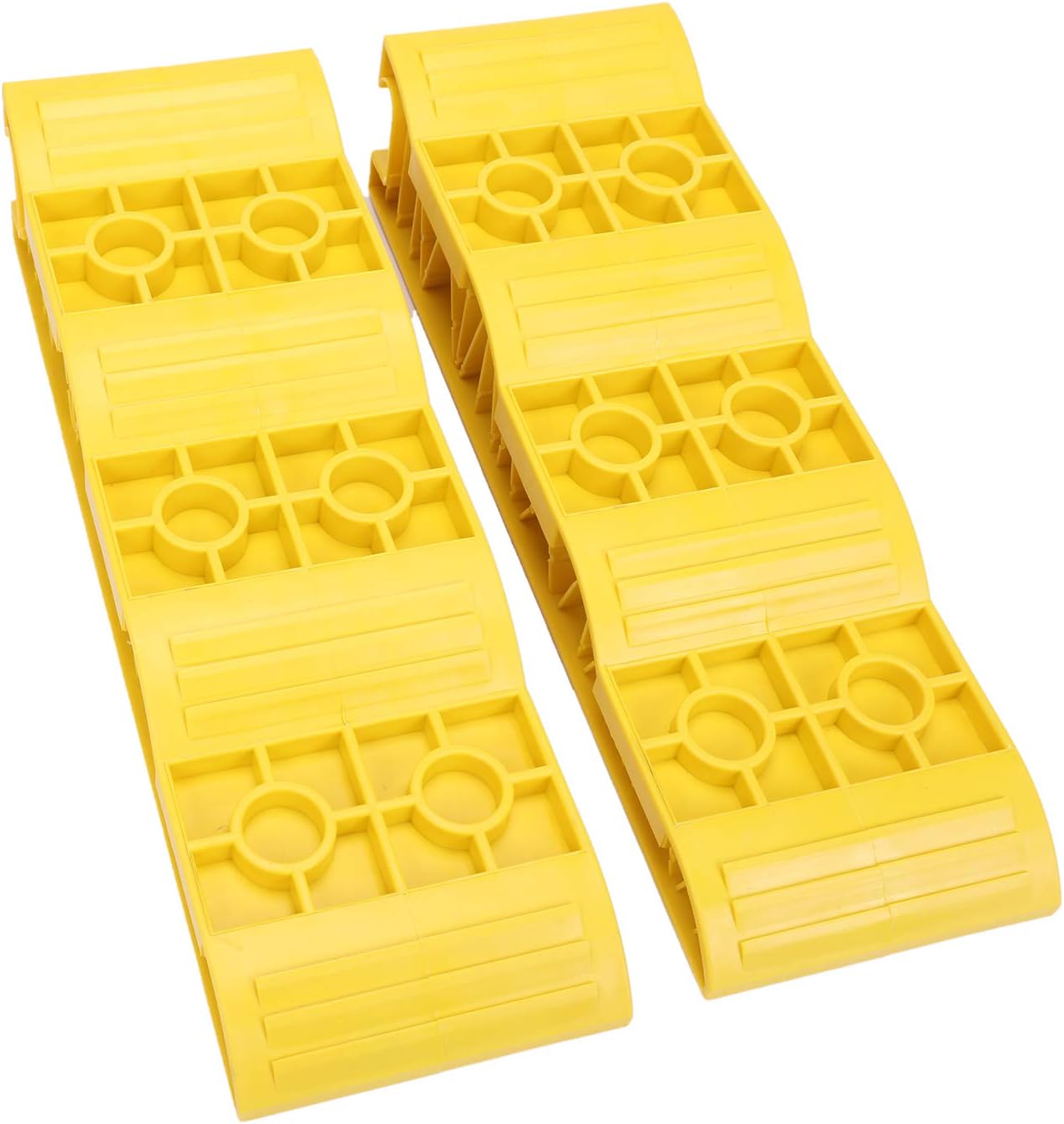 Homeon Wheels RV Leveling Blocks Wheel Chocks Heavy Duty Trailer Leveler Blocks 2 Pack for Trailers Campers, Tire Chocks for Caravan Truck Van SUV Load Capacity Each Wheel 4,000 lb Adds Up to 4.3in
