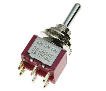 SALECOM 3X DPDT 6 Pin 3 Position ON/ON/ON Guitar Mini Toggle Switch Car/Boat Switches