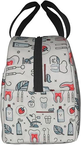Miniatura 3 de Lonchera para dentistas, higienista dental para mujeres y hombres, bolsa de picnic aislada, hielera térmica, bonita bolsa de mano para trabajo,