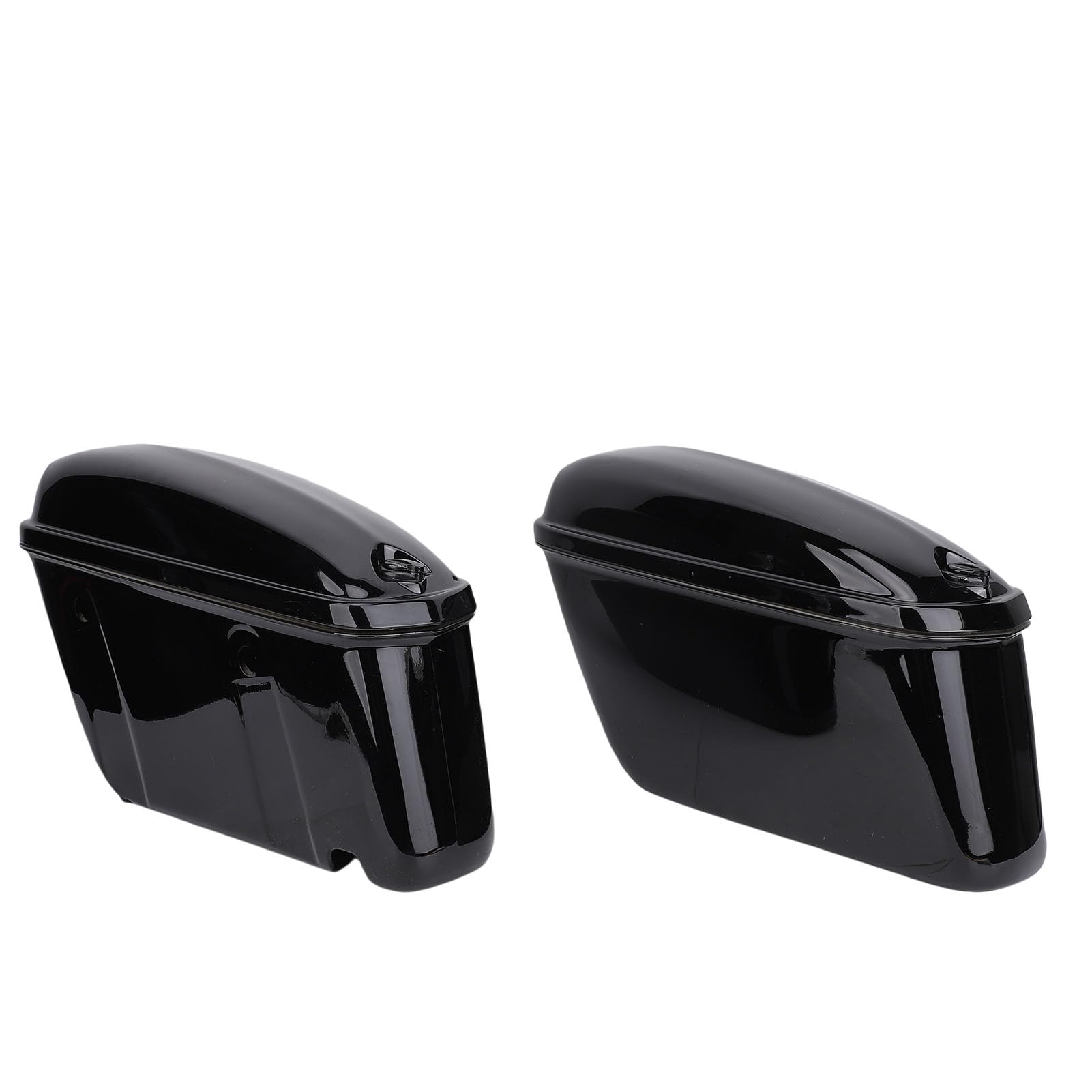 Borse Laterali Rigide per Moto da 22 Litri in Plastica ABS Robusta con Baule Nero Lucido Resistente Alle Intemperie per Motociclisti