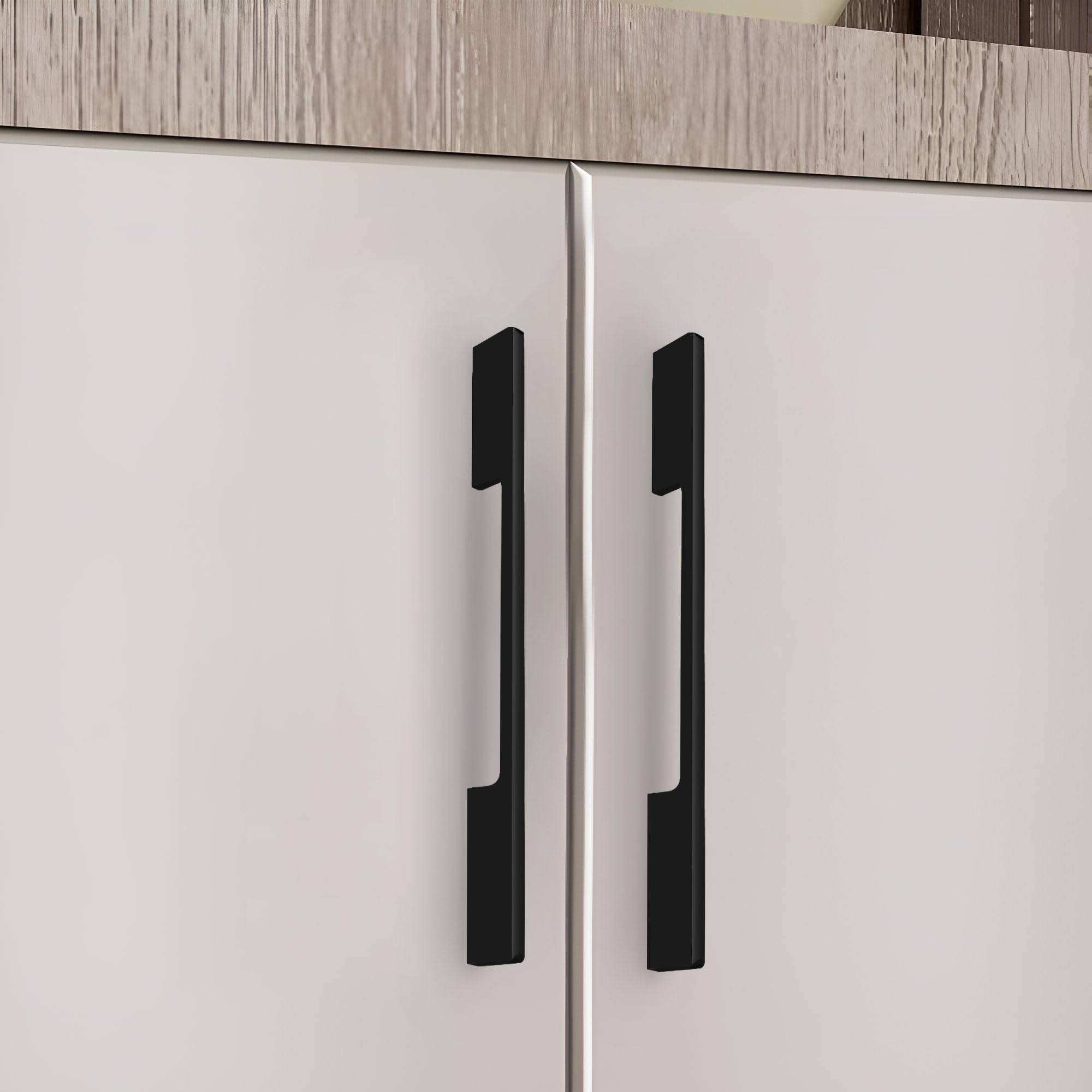 VOLO Wardrobe & Cabinet Handle – Multi-Use Pull Handle for Wardrobe, Drawer, Sliding Closet, and Door in Kitchen, Office, and Bedroom (SAC-27) (1, Black, 288MM (12 Inch))