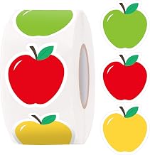Anwyll Apple Stickers - 500 1'' Small Apple Sticker for Apples Party Favors