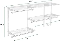 Vista 49 de Tangkula 4 to 6 FT Custom Closet Organizer System Kit, Wall-Mounted Storage Organizer with Wire Shelving and Hanging Rods, Adjustable Closet Grey