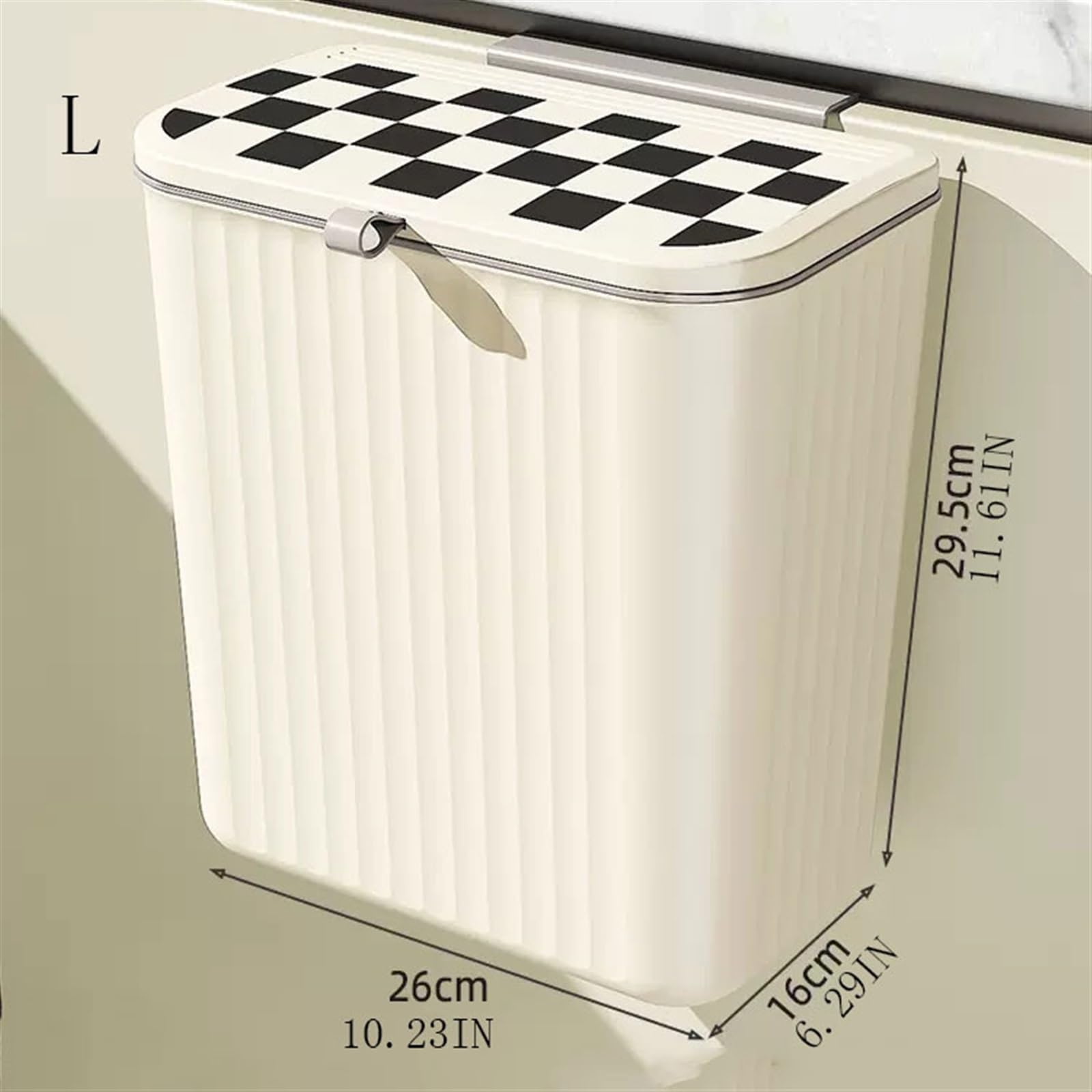 HASMI Cestino carta ufficio Pattumiera Da Cucina A Parete For Uso Domestico Con Coperchio Bagno Bagno Soggiorno Cestino For La Carta Contenitore For Rifiuti Alimentari Pattumiera da bagno (Size : L)