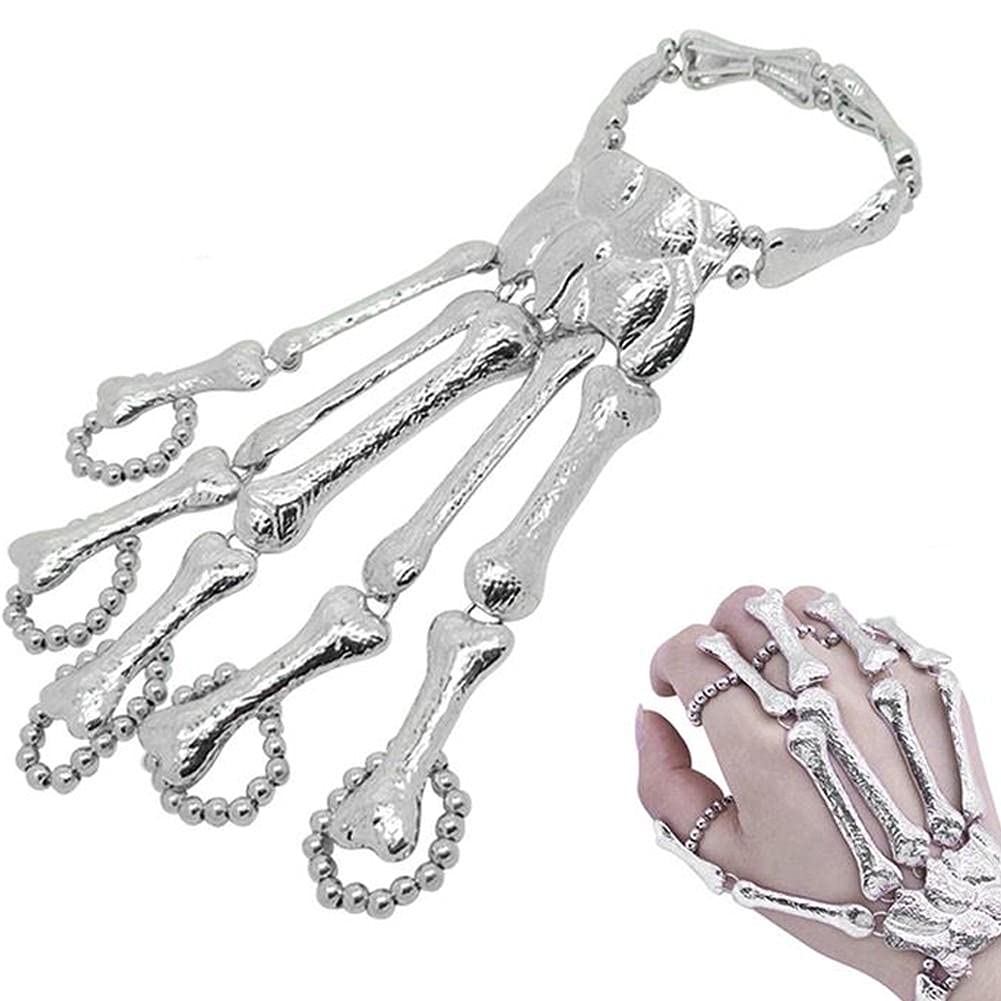 Bracelet Tête De Mort Squelette Couleur Or/argent - Style Gothique/Halloween - Neuf Avec étiquettes