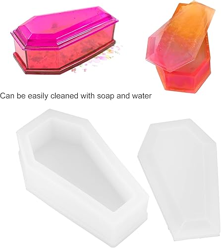 Miniatura 3 de Molde de silicona para ataúd moldes de resina para caja de almacenamiento para manualidades joyería Halloween