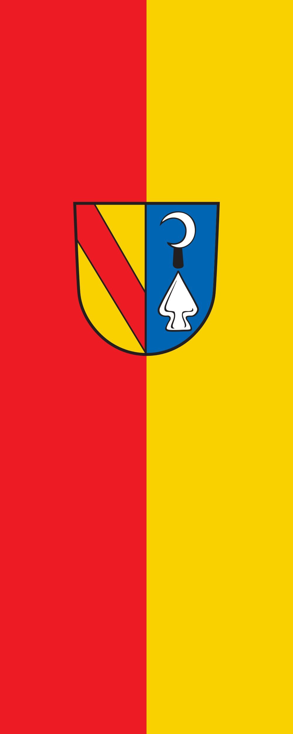 Drapeau Bahlingen am Kaiserstuhl grand pavillon vertical portrait pour mât extérieur 3.5m²