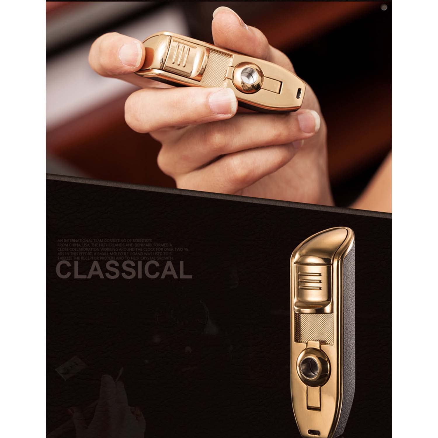 Briquet Torche avec Coupe Cigare Feu Réglable Coupe-Vent Triple Jet Flamme avec Coffret Cadeau pour Cigar Candle Camping Survival, Paquet de 4 (sans Gaz)