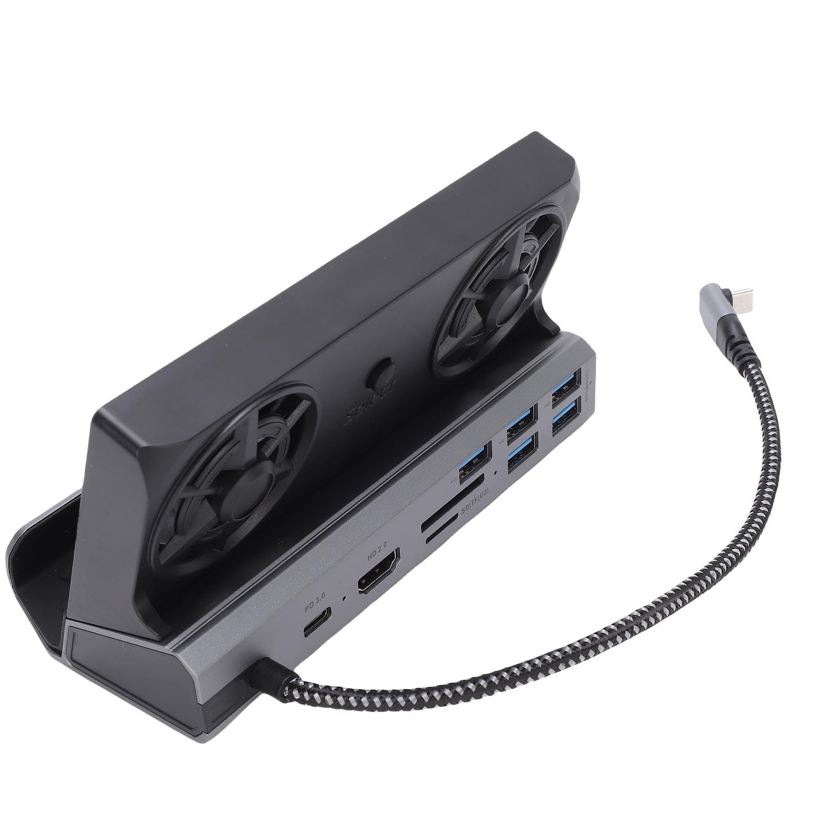 Zunate Estación de Acoplamiento para Consola de Juegos, Ventilador de Refrigeración Doble Profesional 4K, Base de Carga PD para 2 OLED, Legion Go S 10 en 1