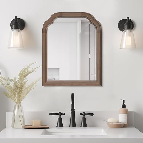 Vista 167 de WallBeyond Espejos de baño de madera para montar en la pared, espejos de pared con marco de madera rústica de 16 x 20 pulgadas, espejos de pared