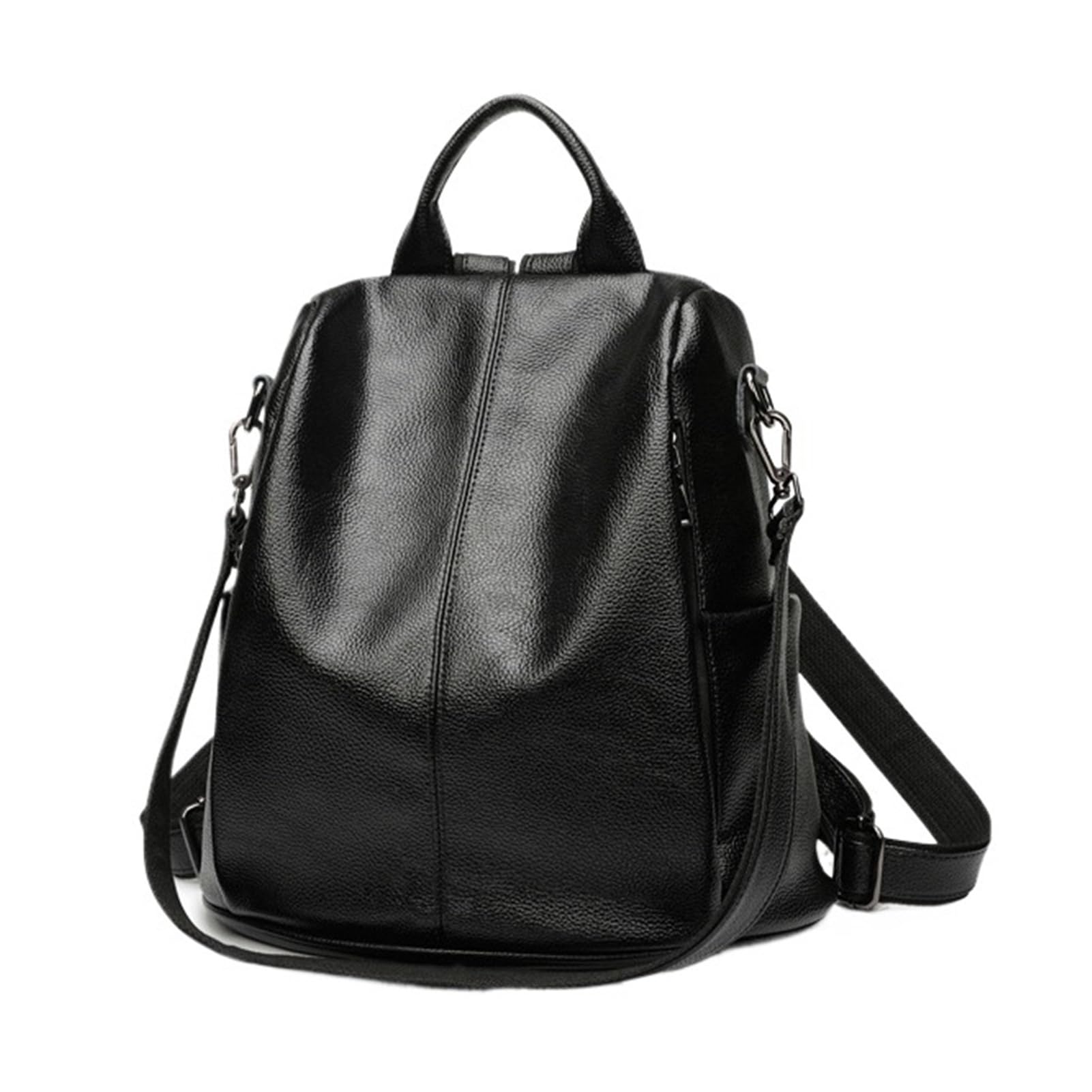 Mochila antirrobo de cuero suave y elegante, mochila de hombro for mujer | Mochila retro for mujer con múltiples bolsillos, dos estilos de uso for viajes de trabajo(Black02)