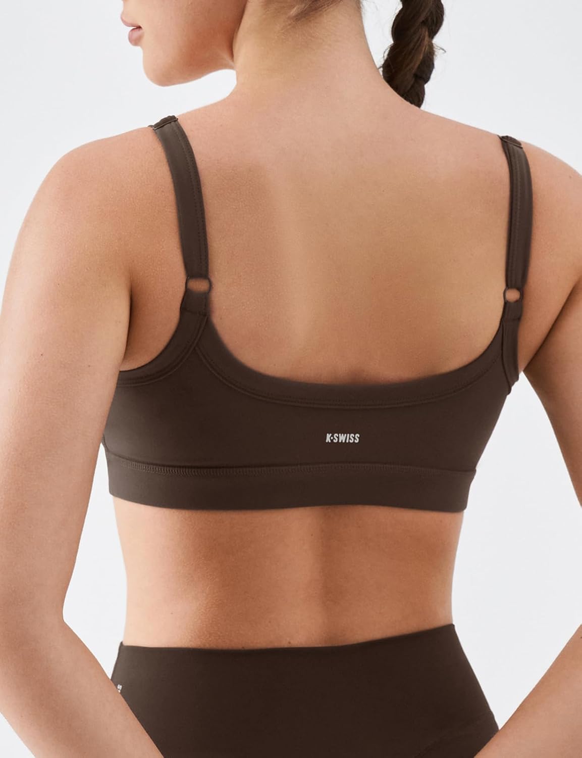 K-Swiss Sports Bras for Women Adjustable - Thin Straps Light Impact Strappy Wireless Padded Yoga Workout Gym Tops