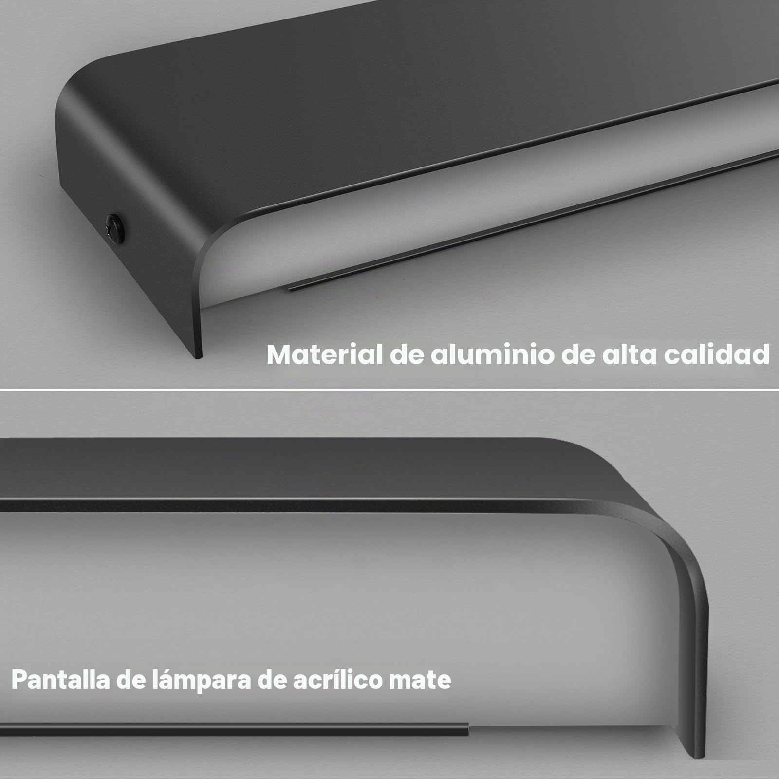 2 Pack Aplique de pared interior 40 cm, aplique de pared 18 W con Up Down Source, 3000 K Lámpara LED moderna, apliques de pared de aluminio, iluminación de pared para porche pasillo patio
