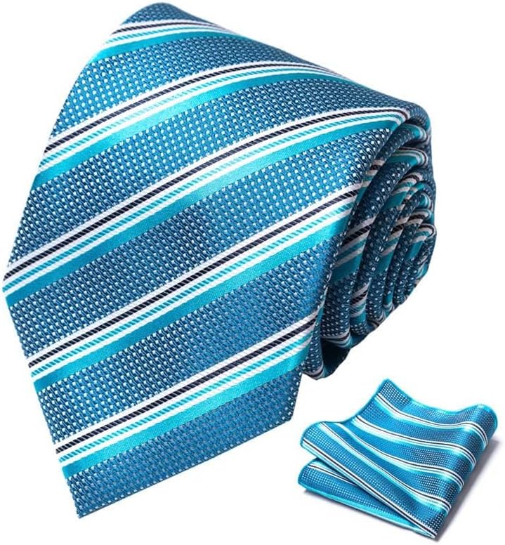 Miniatura 3 de Cromoncent Conjunto de camisa de vestir de manga larga para hombre y corbata con corbata y pañuelo a juego