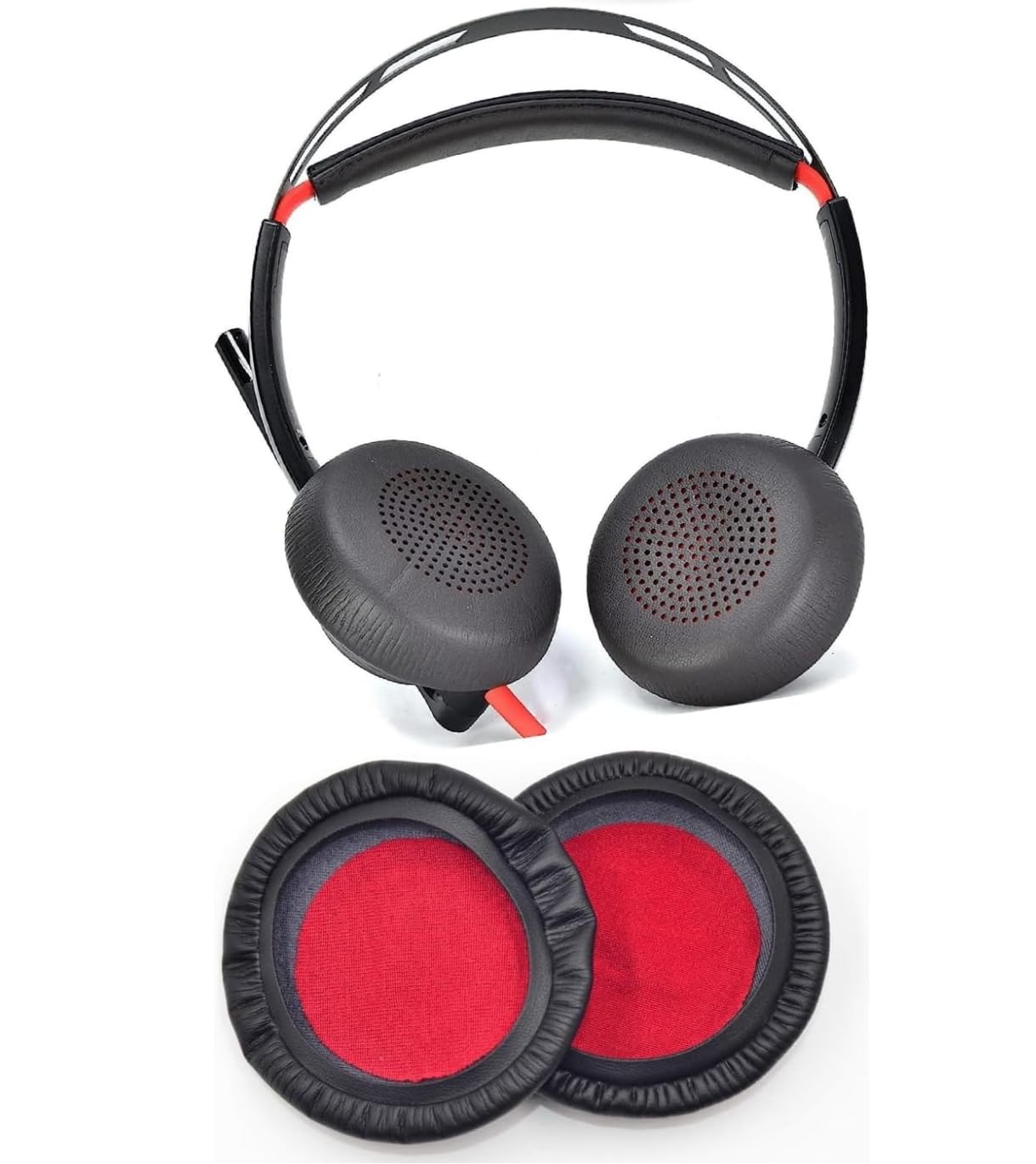 Kwmobile 2x Ohrpolster Für Plantronics Headsets – Kompatibel Mit Voyager Focus, BlackWire 5200/7225, Aus Kunstleder
