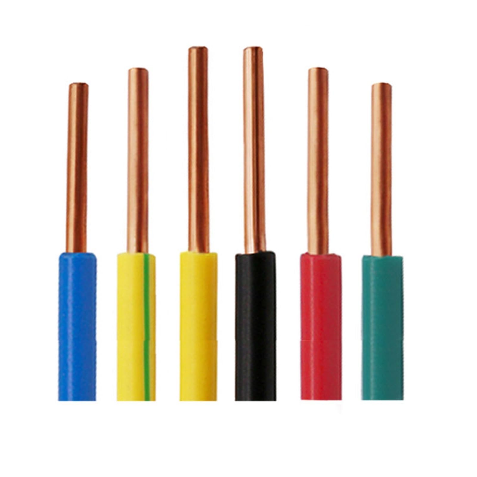 Filo di rame intrecciato flessibile, cavo unipolare solido senza ossigeno, isolato multicolore, varie misure (giallo, 5 metri 14 AWG 2,5 mm2)