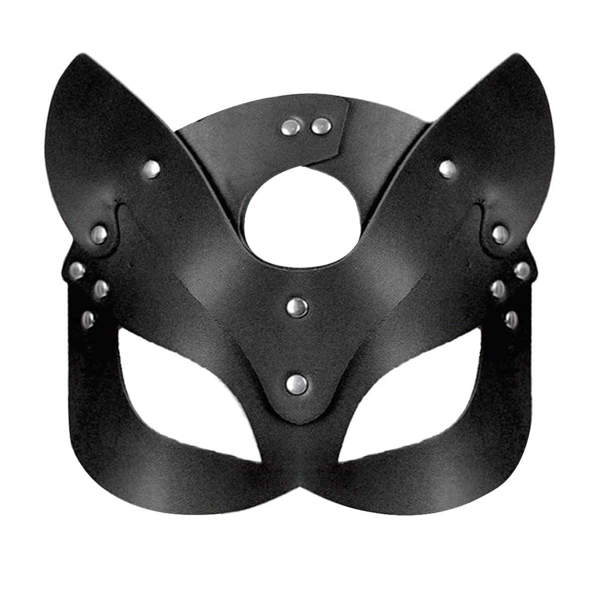 Jagowa Women Leather Cat Mask Black Masquerade Mask Sexy Half Face Cat Eyemask Cosplay Costume Props Party Decoration