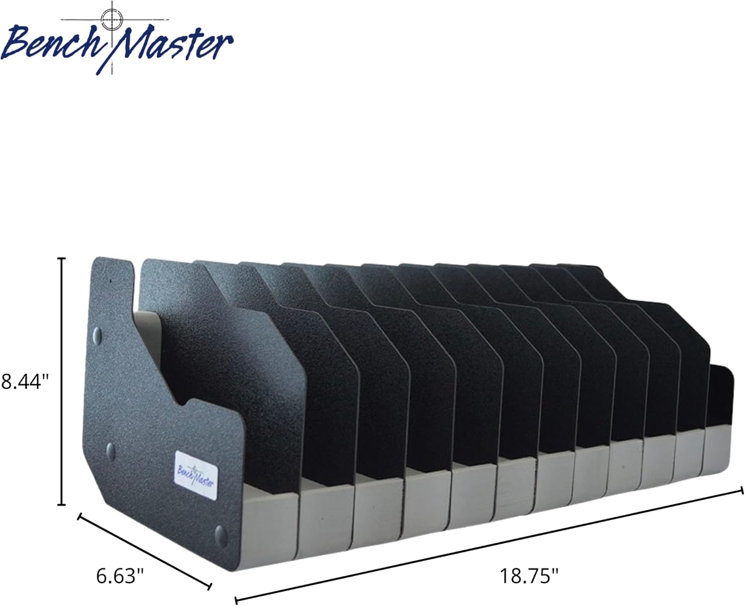 BenchMaster Pistol Rack, Handgun Safe Storage, Holds 2 to 12 Pistols, Secure Gun Holder Organizer, Kydex and High-Density Foam, No Metal, Lightweight, Sturdy, No Flex, Made in USA