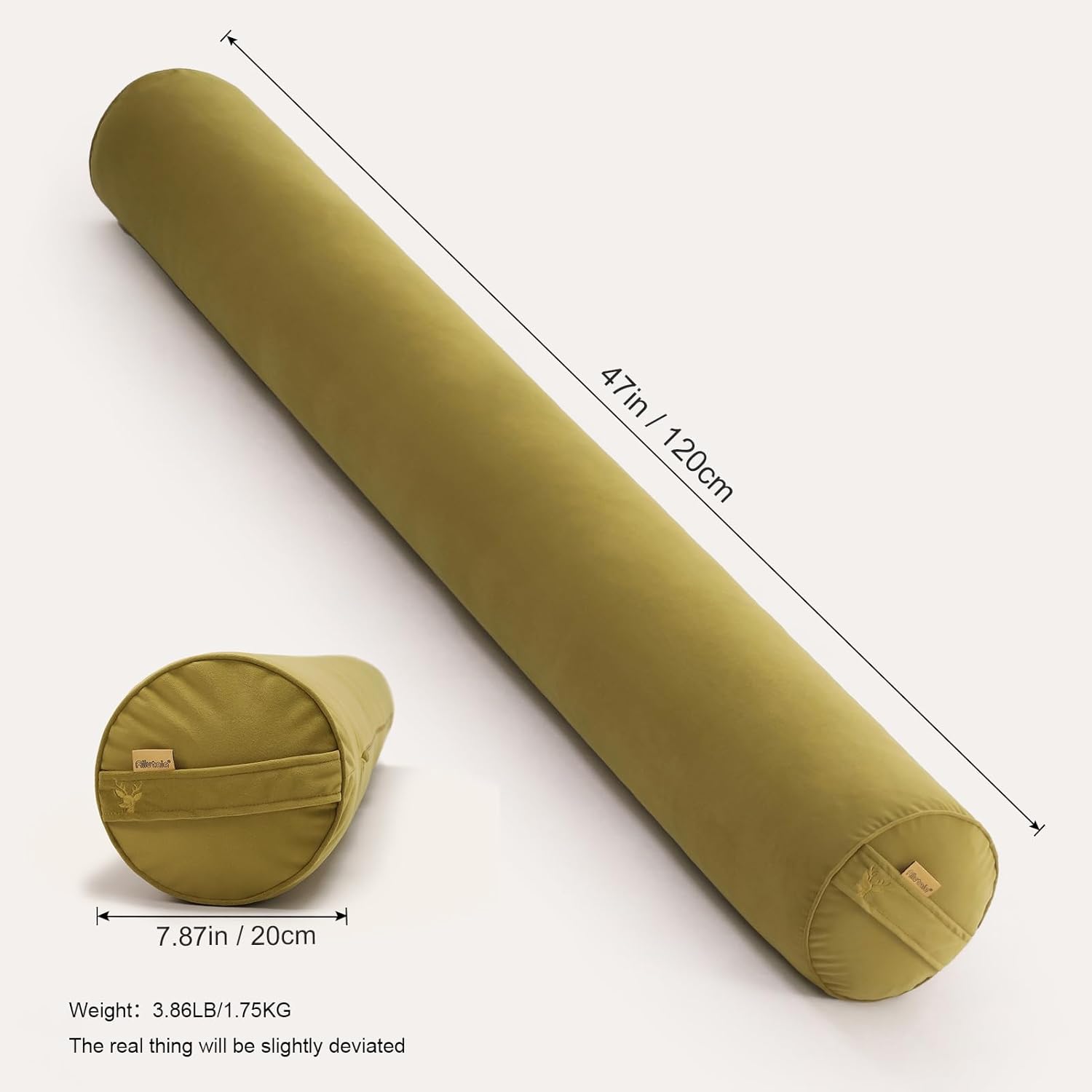 Body Pillow for Adults,Long Round Pillow,Big Cylindrical Pillow,Large Full Bolster Pillows for Side Sleepers (Golden Yellow, 47"*7.87")
