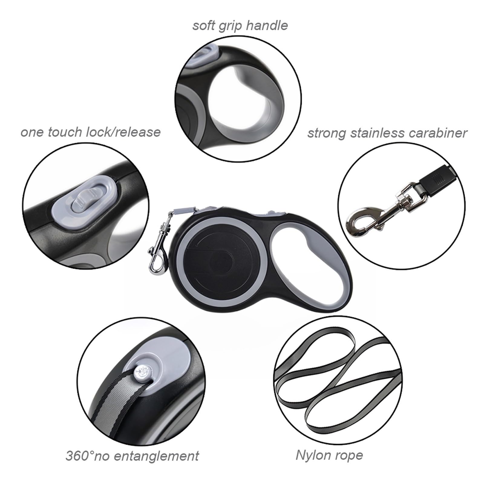Correa retráctil para perro de 3 m, 5 m, 8 m, 50 kg, accesorios para perros pequeños, cuerda ajustable y duradera para caminar (rosa, 8 m - 50 kg)