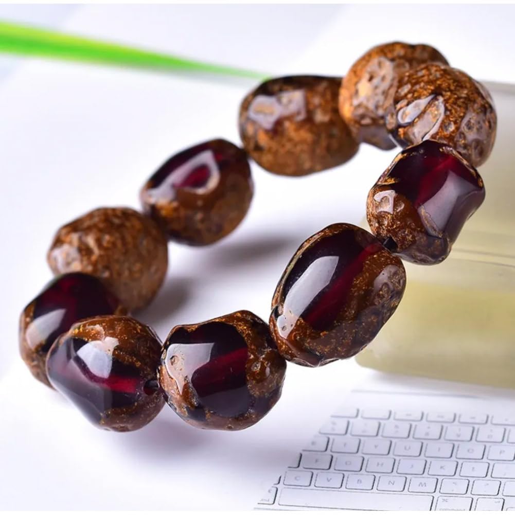 Rare Amber Blood Pet Leather Bracelet Men's and Women's Honey Wax Bracelet