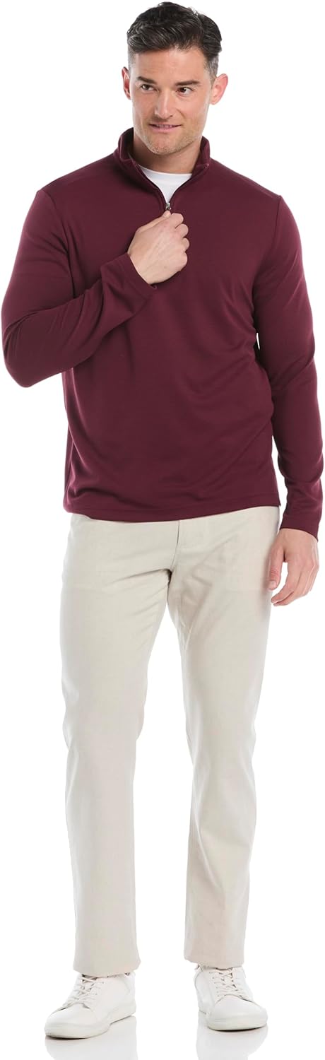 Cubavera Men's Solid 1/4 Zip Long Sleeve Polo Sweater (Available in Big & Tall) - Image 4
