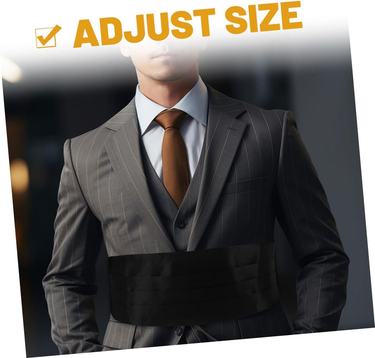 Ipetboom 2pcs Adjustable Satin Cumberbund Men Tuxedo Waist Band for Formal Events and Weddings