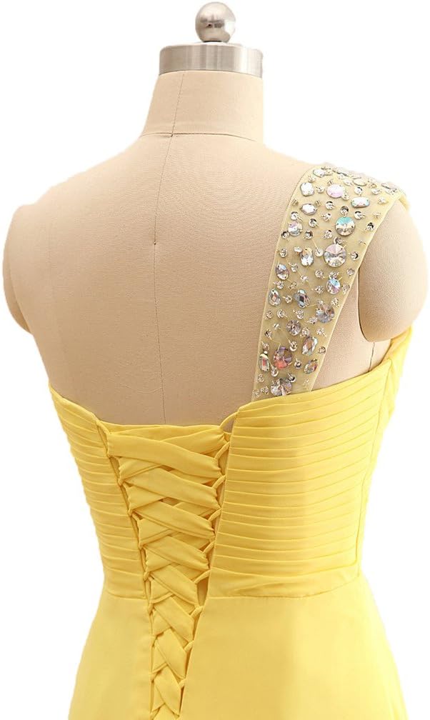 NOVIA Women's One Shoulder Chiffon Floor-Length Evening Formal Prom Dresses Long