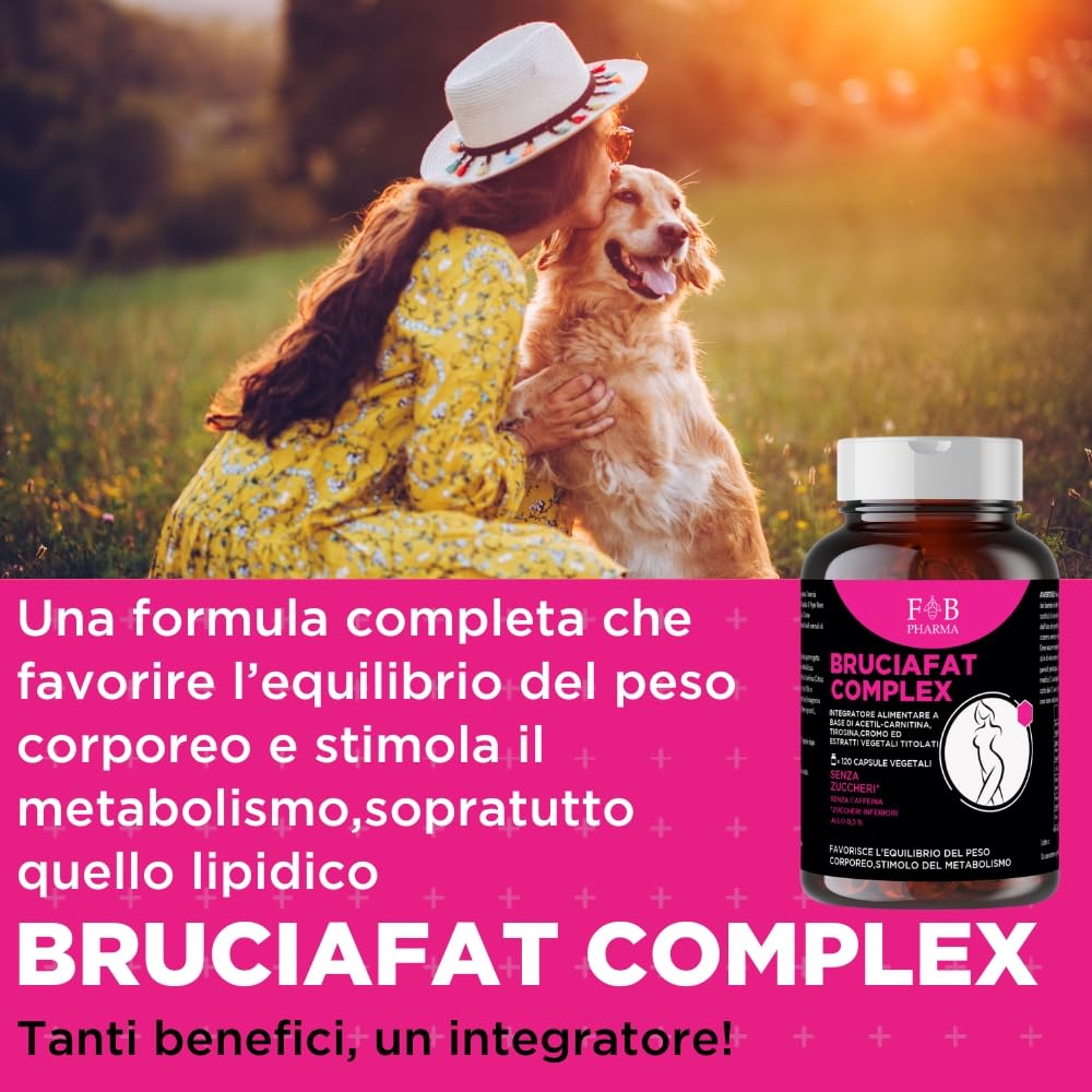 Brucia Grassi Potente e Veloce - Termogenico Dimagrante Forte Donna e Uomo - 120 Capsule | GARCINIA CAMBOGIA + L CARNITINA + FOSKOLINA + PIPER NIGRUM + CROMO PICOLINATO + ARANCIAO AMARO