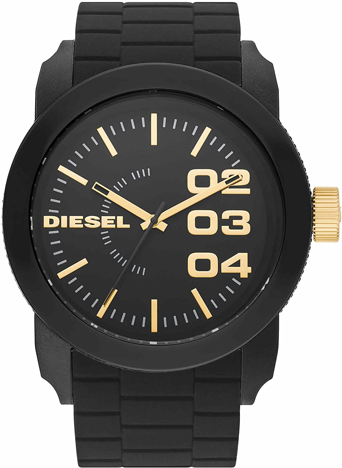 DieselDiesel Double Down Uhr für Herren, Quarzwerk mit Silikon-, Edelstahl- oder Lederarmband