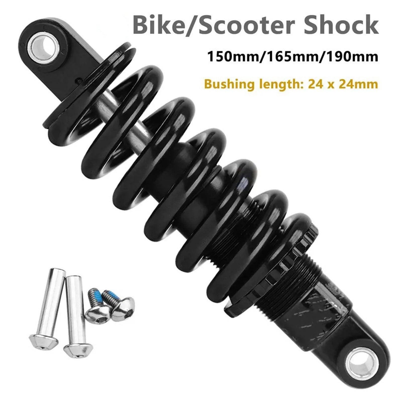 amortiguadores delanteros Suspensión Resorte Helicoidal Bicicleta 150Mm 165Mm 190Mm Montaña Bicicleta Eléctrica Silla Ruedas Amortiguador Trasero MTB(150mm 2000lbs)