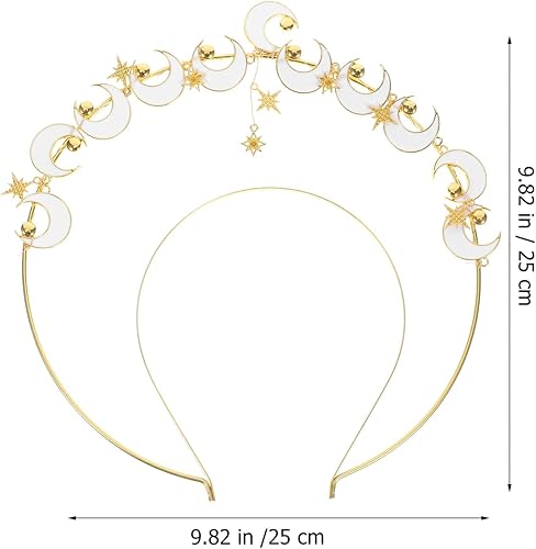 Miniatura 6 de NOLITOY Moon Stars Crown- Crystal Goddess Angel Crown Headband Rhinestone Wedding Tiara Glitter Floral Bridal Hair Band Headpiece Accessories for