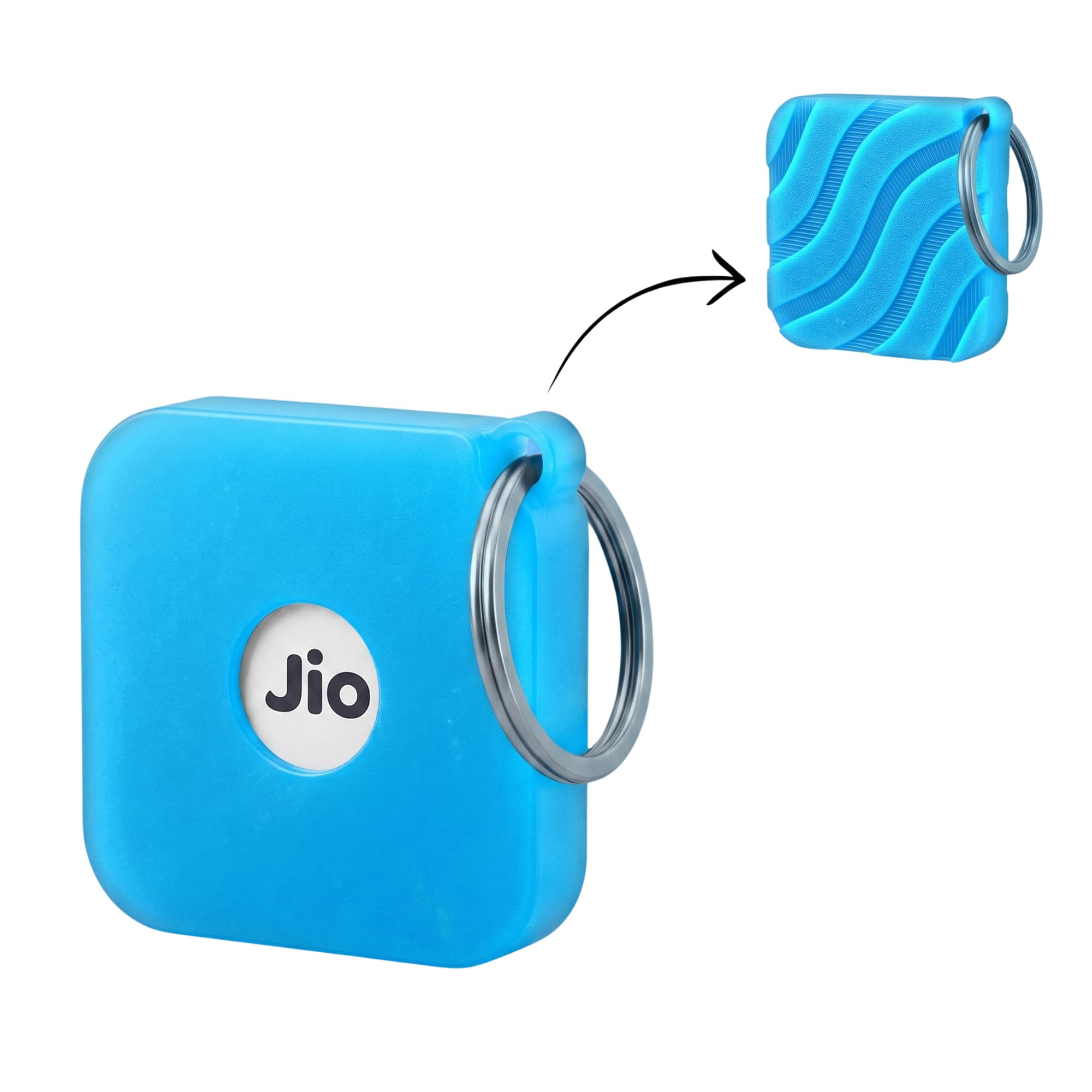 Protective Case for JioTag with Keychain | Shockproof Cover & Anti-Lost Holder for Keys, Bags, Luggage & Pets (3, Glow (Blue))-image-36