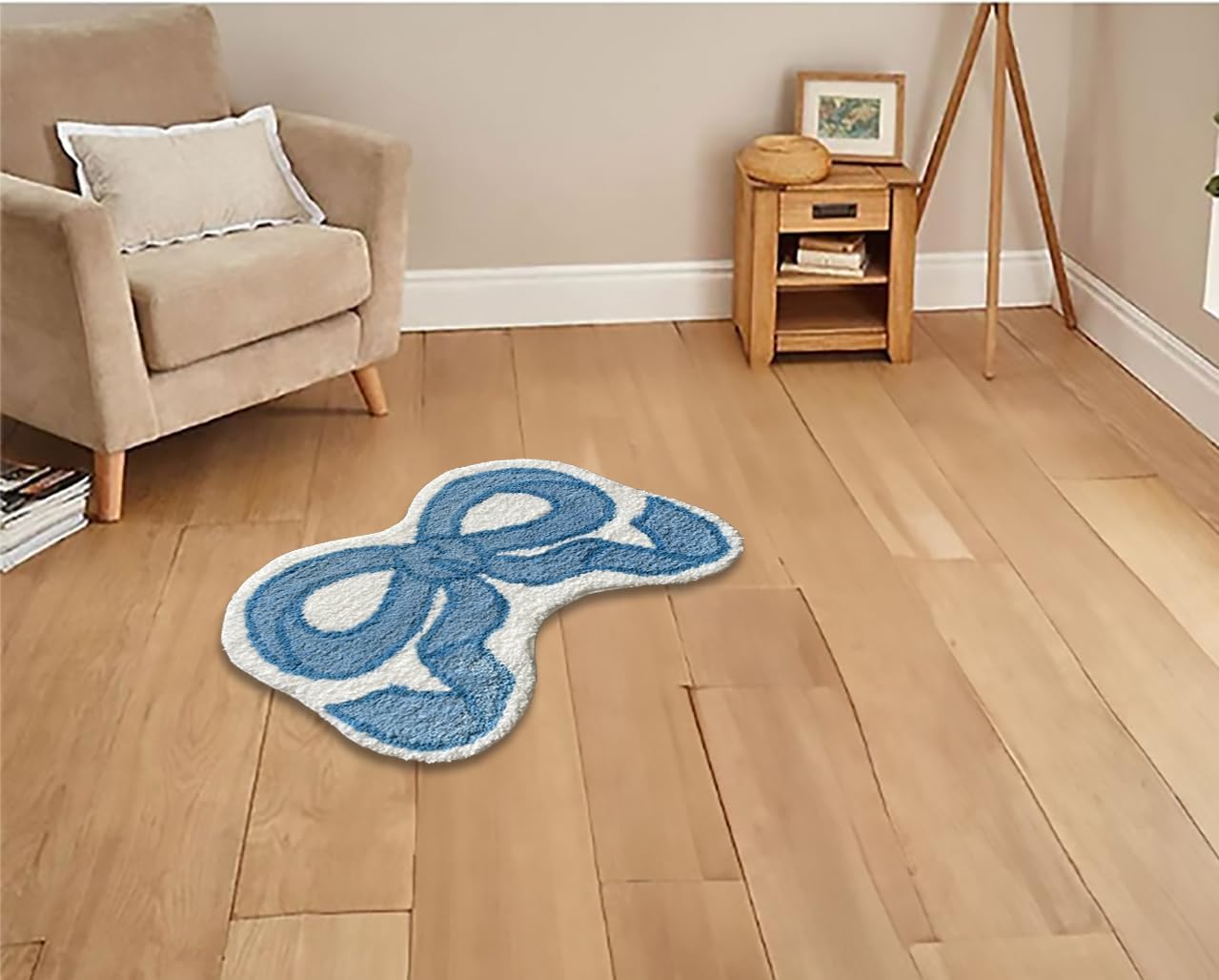 Bow Rug - Bow Shaped Rug - Handmade & Premium- 30in (75cm) - Coquette Bathmat - Pink Rugs - Aesthetic Room Decor - Cute Room Decor Coquette bathmat Decor