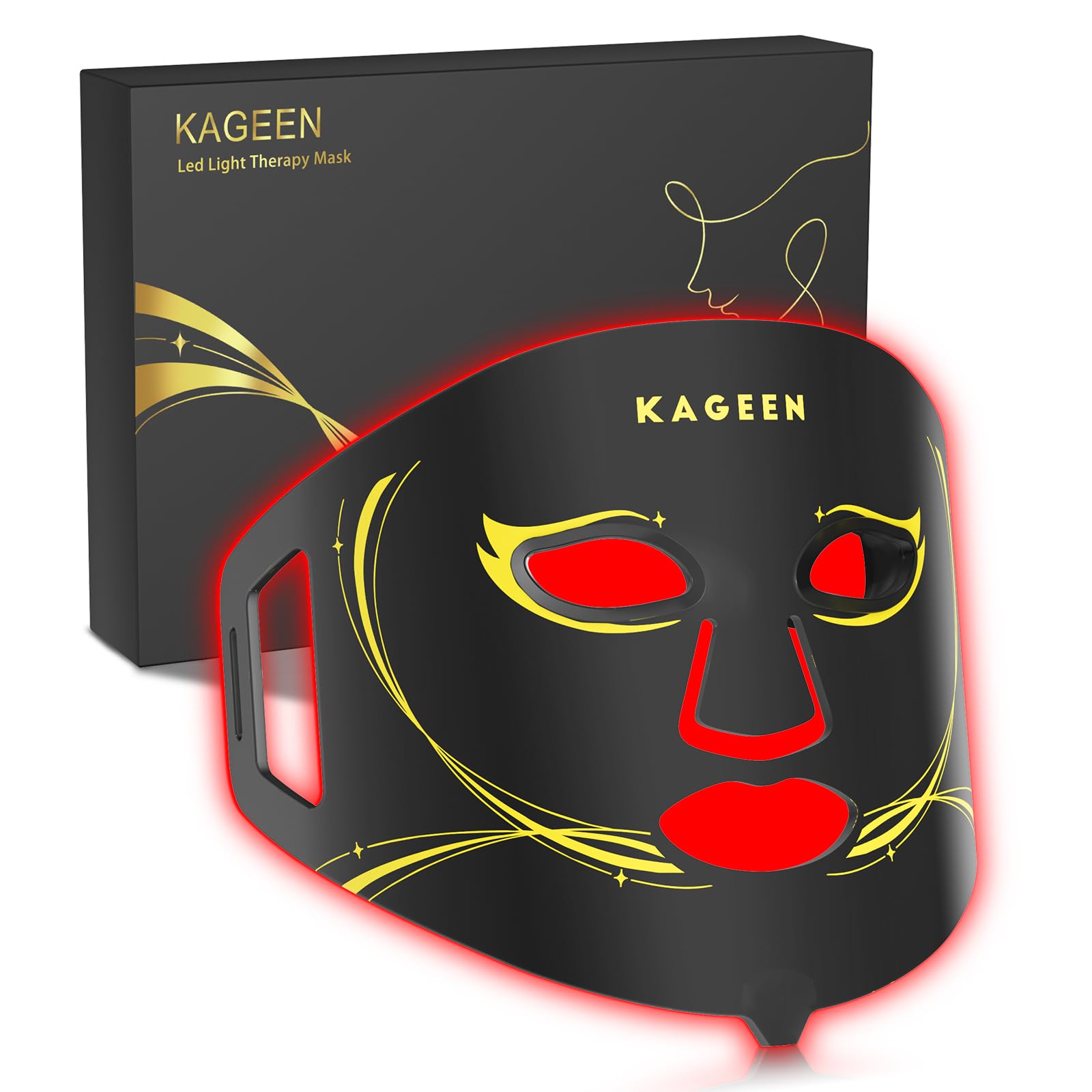 Red Light Therapy Face Mask 7 Modes with Infrared 432 LEDs 5 Intensity Levels Timer Control Comfortable Silicone
