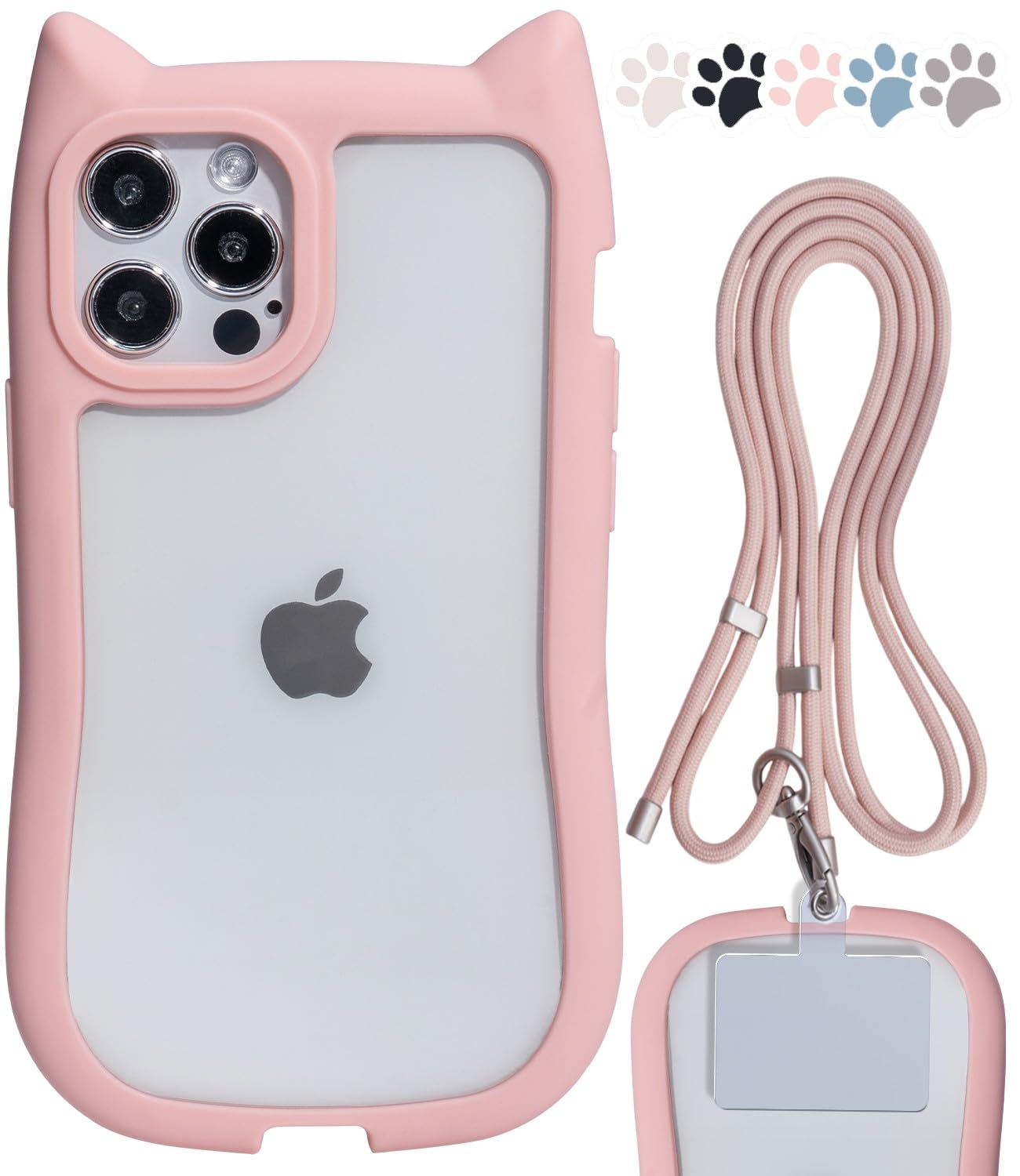 ♡iPhone 12 Pro Max ケース リストストラップ付き 猫 花 中華