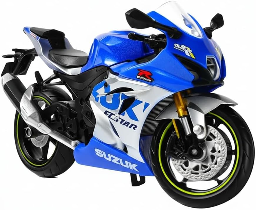 1:12 Motorcycle Model Toy for Suzuki GSX R1000R Metal Die-cast with Plastic Motorcycle Model No Assembly Required Mini Finished Moto Gift for Adult（Blue）