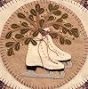 Mistletoe Memories Penny Rug Kit Pre Washed Applique Kit Ice Skating Pattern #2